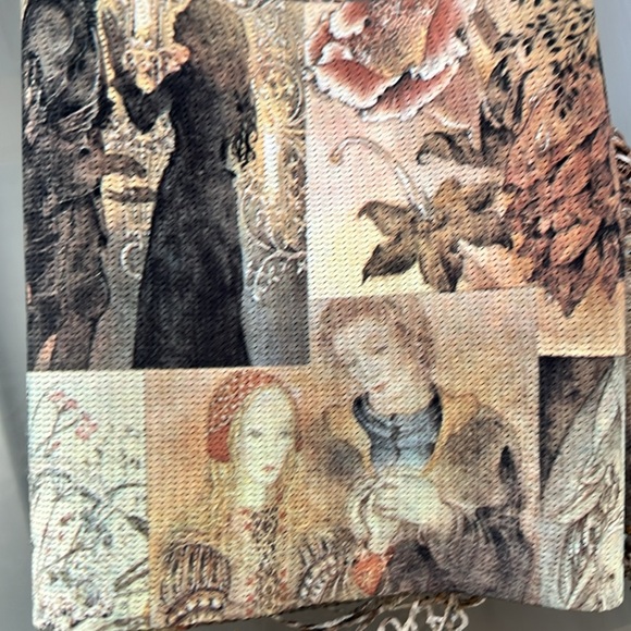 🧚NWOT Etherial Fairy Vintage Sulamith Wülfing Rare Unique Fringed Scarf 7”x 51 - Picture 15 of 17